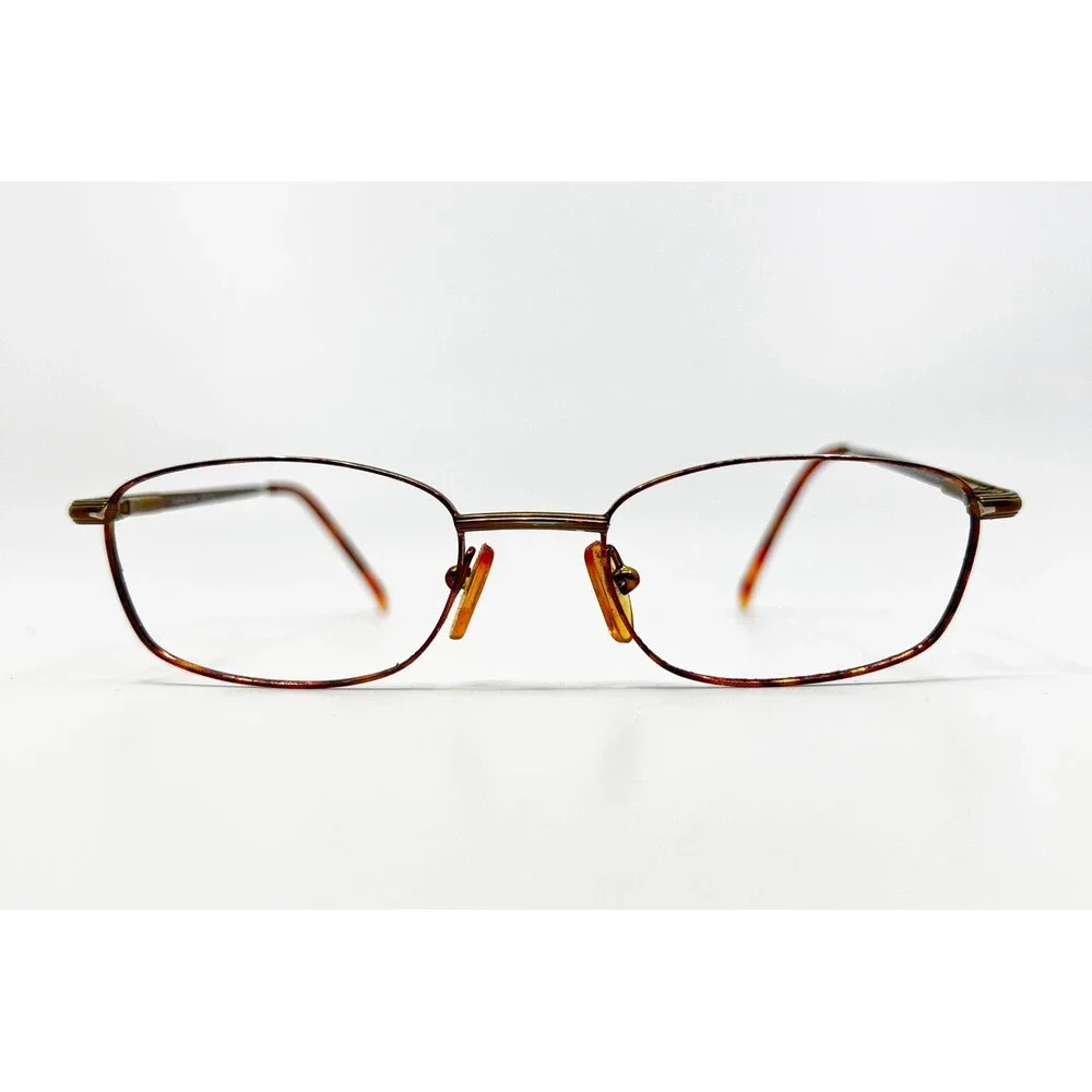 Syracuse Eyeglasses Frames Mens Brown Demi Oval Metal 50-18-135